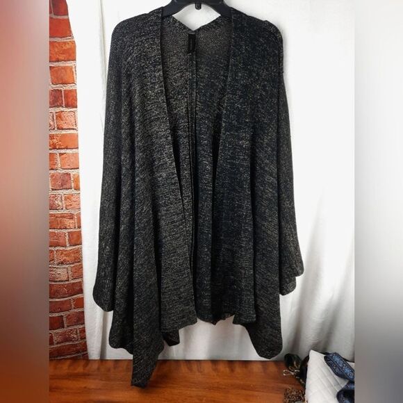 Lane Bryant Heathered Glitter Open Front Cardigan Sweater - Picture 2 of 8